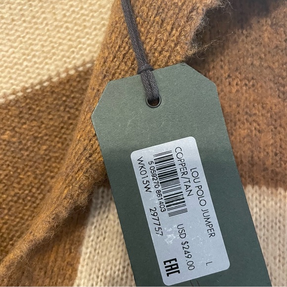 All Saints Lou Stripe Oversize Polo Jumper Sweater - Picture 8 of 9